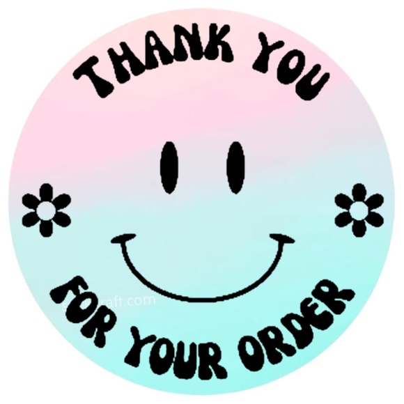 100 Thank You Stickers for your order 2in round Shipping Supplies NWT poshmark - Picture 5 of 15